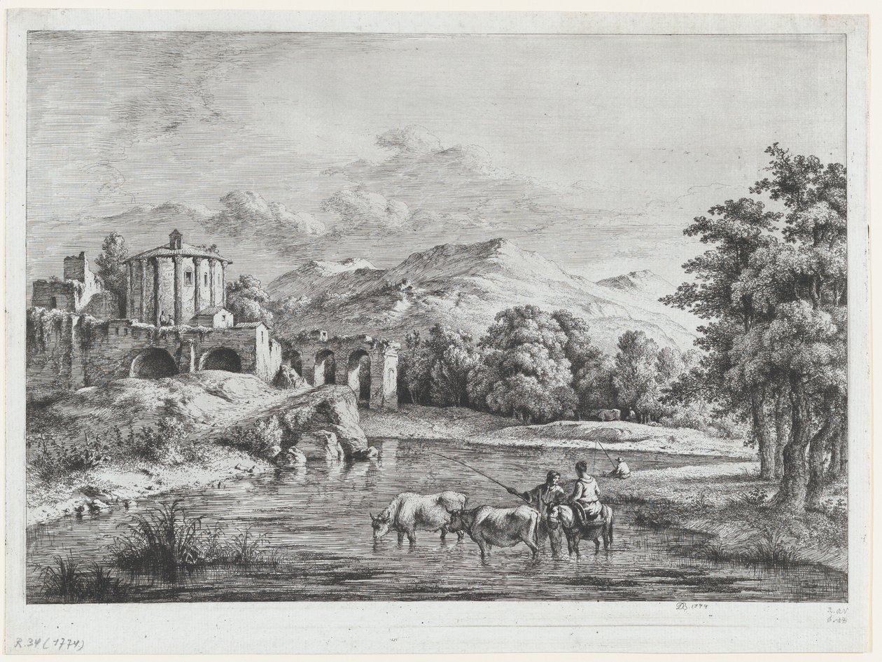 Ansicht des Tempels der Vesta von Jean Jacques de Boissieu