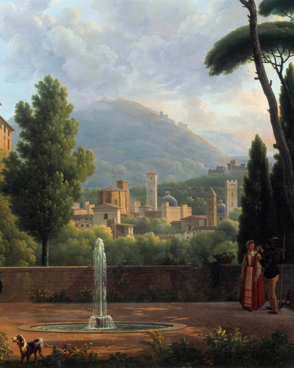 Landschaft mit Brunnen (Detail) von Jean Joseph Bidault
