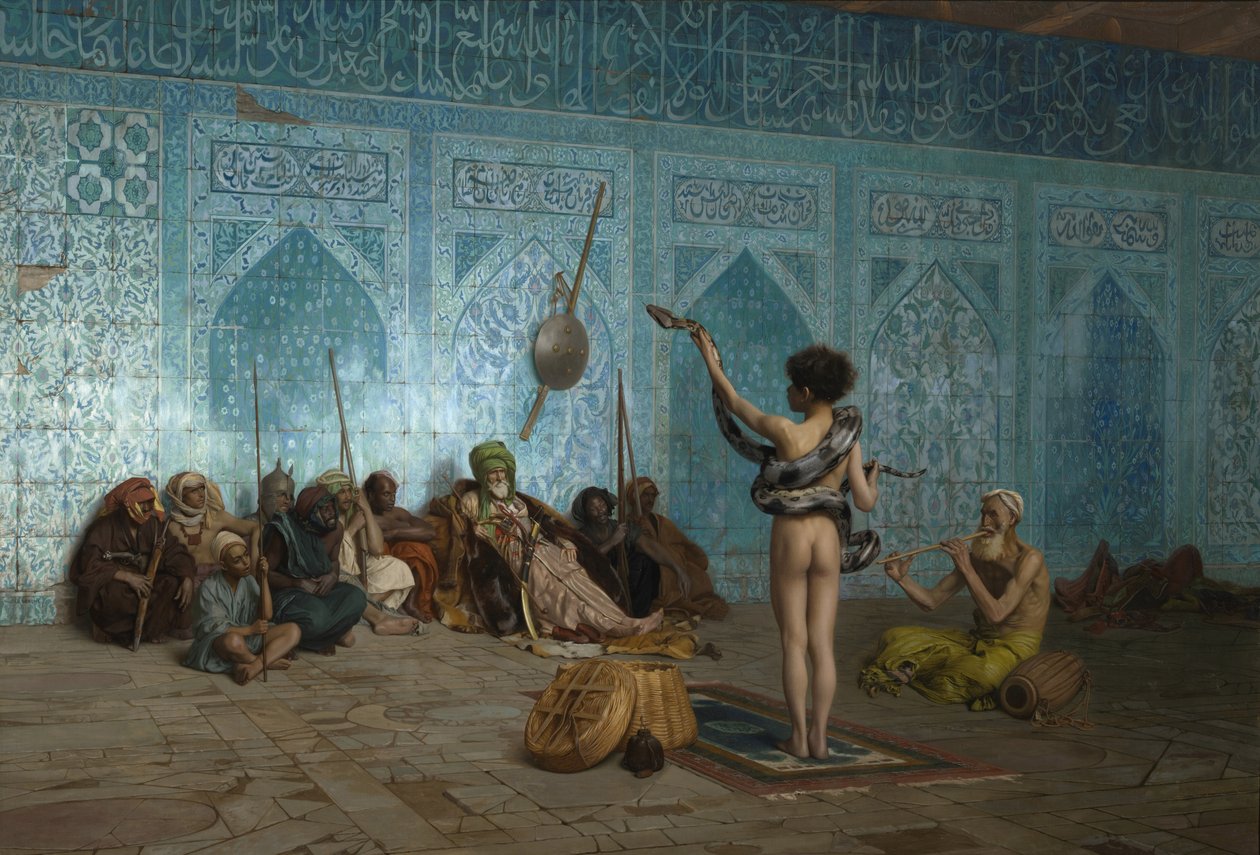 Die Schlangenbeschwörerin von Jean Leon Gerome