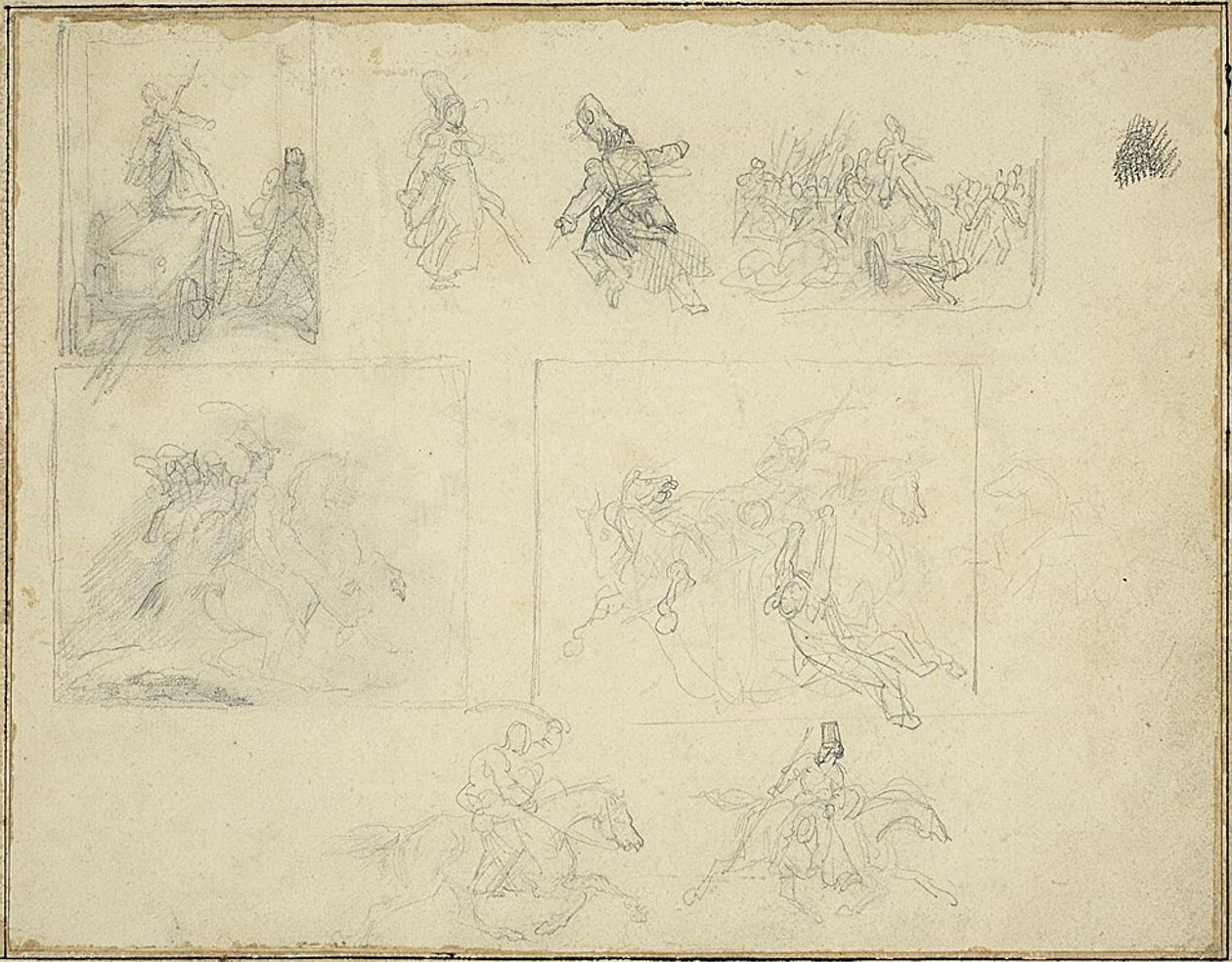 Skizzen für militärische Kompositionen von Jean Louis André Théodore Géricault