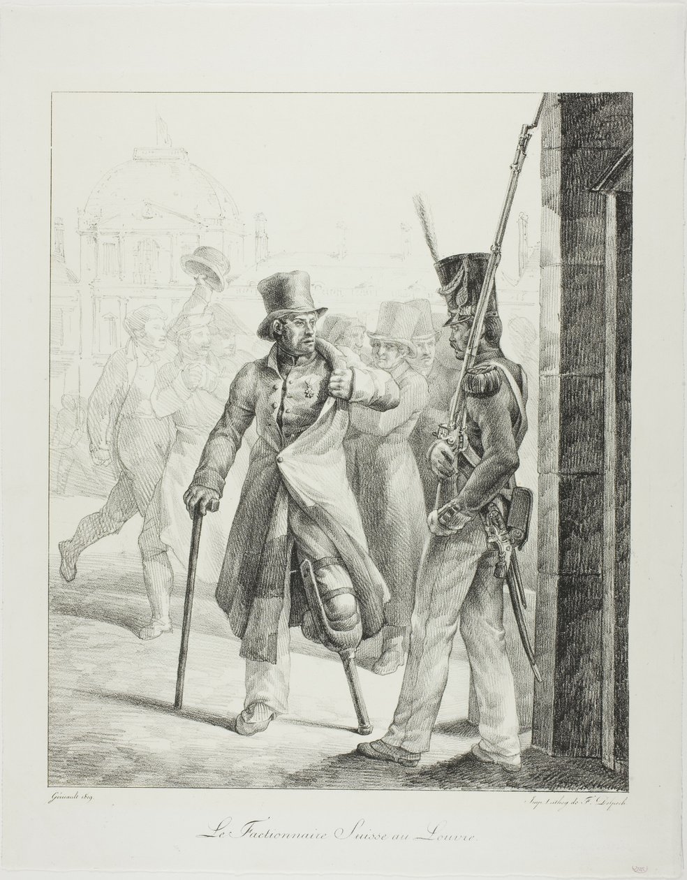 Schweizer Wache im Louvre von Jean Louis André Théodore Géricault