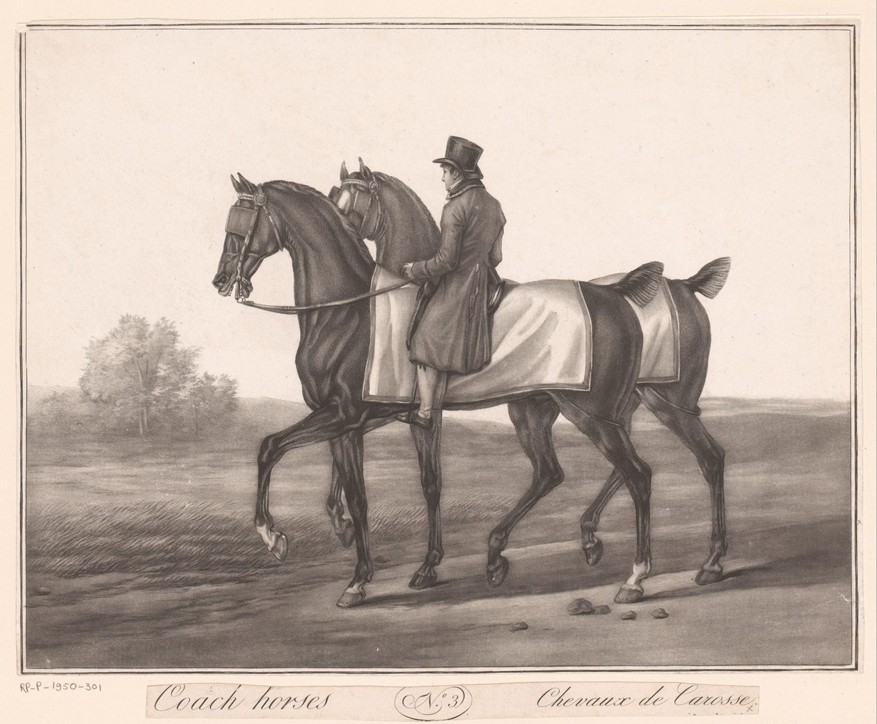 Reiter begleitet zwei Pferde von Jean Louis Darcis (attributed to)