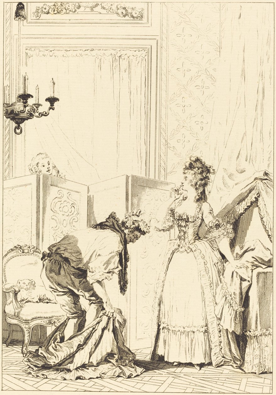 Der betrogene und zufriedene Ehemann von Jean Louis Delignon and Antoine Jean Duclos after Jean Honoré Fragonard