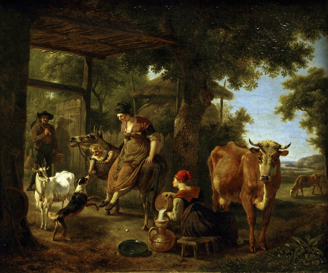 Auf dem Bauernhof. Eine Szene aus dem Landleben von Jean Louis Demarne