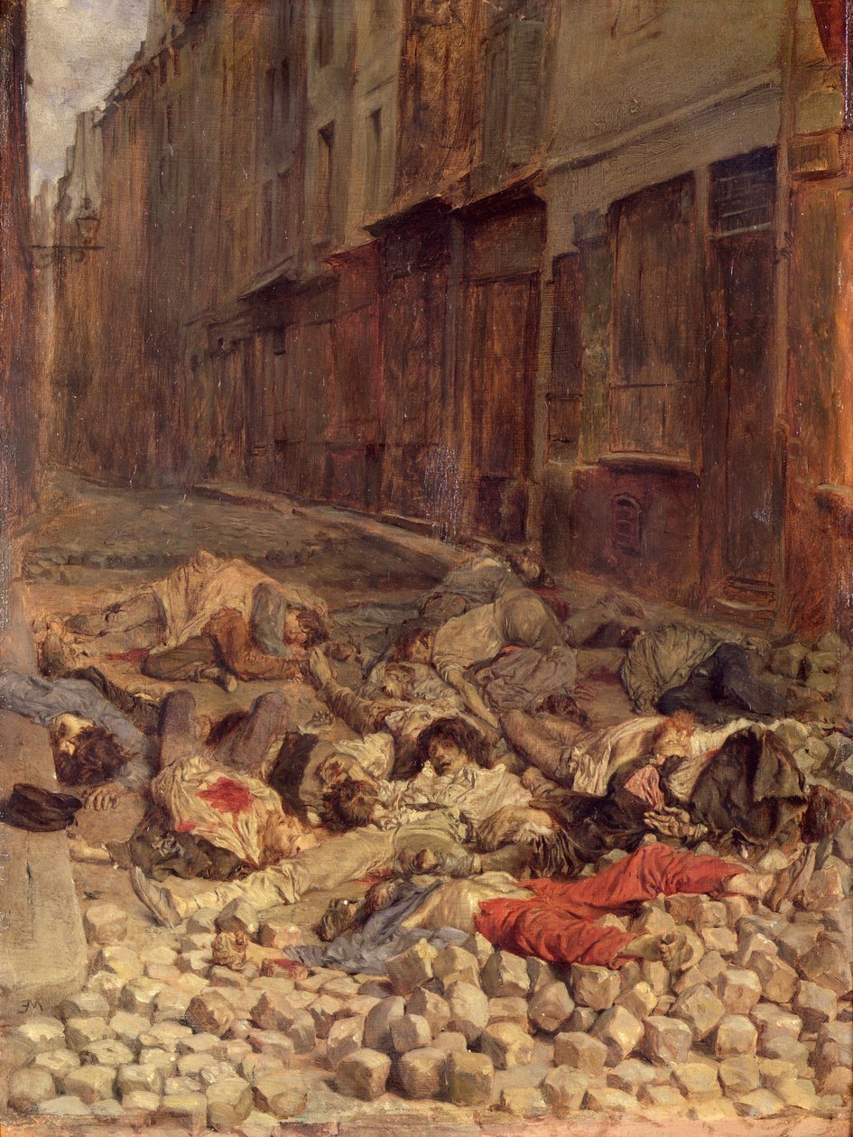 Barrikade in der Rue de la Mortellerie, Juni 1848 (Erinnerung an den Bürgerkrieg) 1849 von Jean Louis Ernest Meissonier