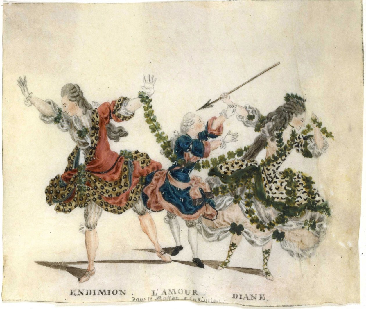 Kostümentwurf für das Ballett Endymion von Gaetano Vestris, 1773-1778 von Jean Louis Fesch