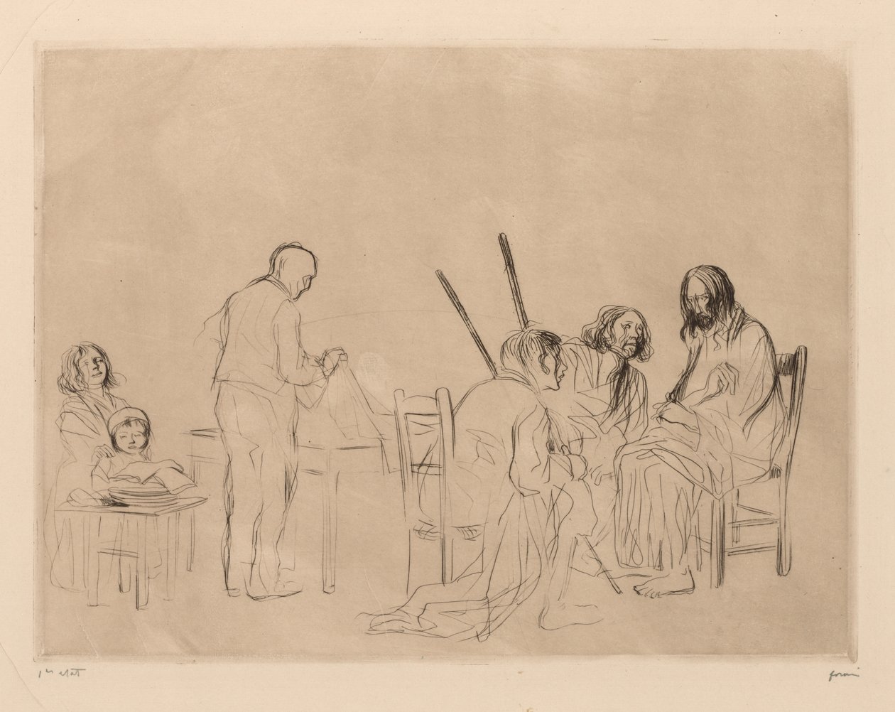 Vor dem Abendmahl in Emmaus von Jean Louis Forain