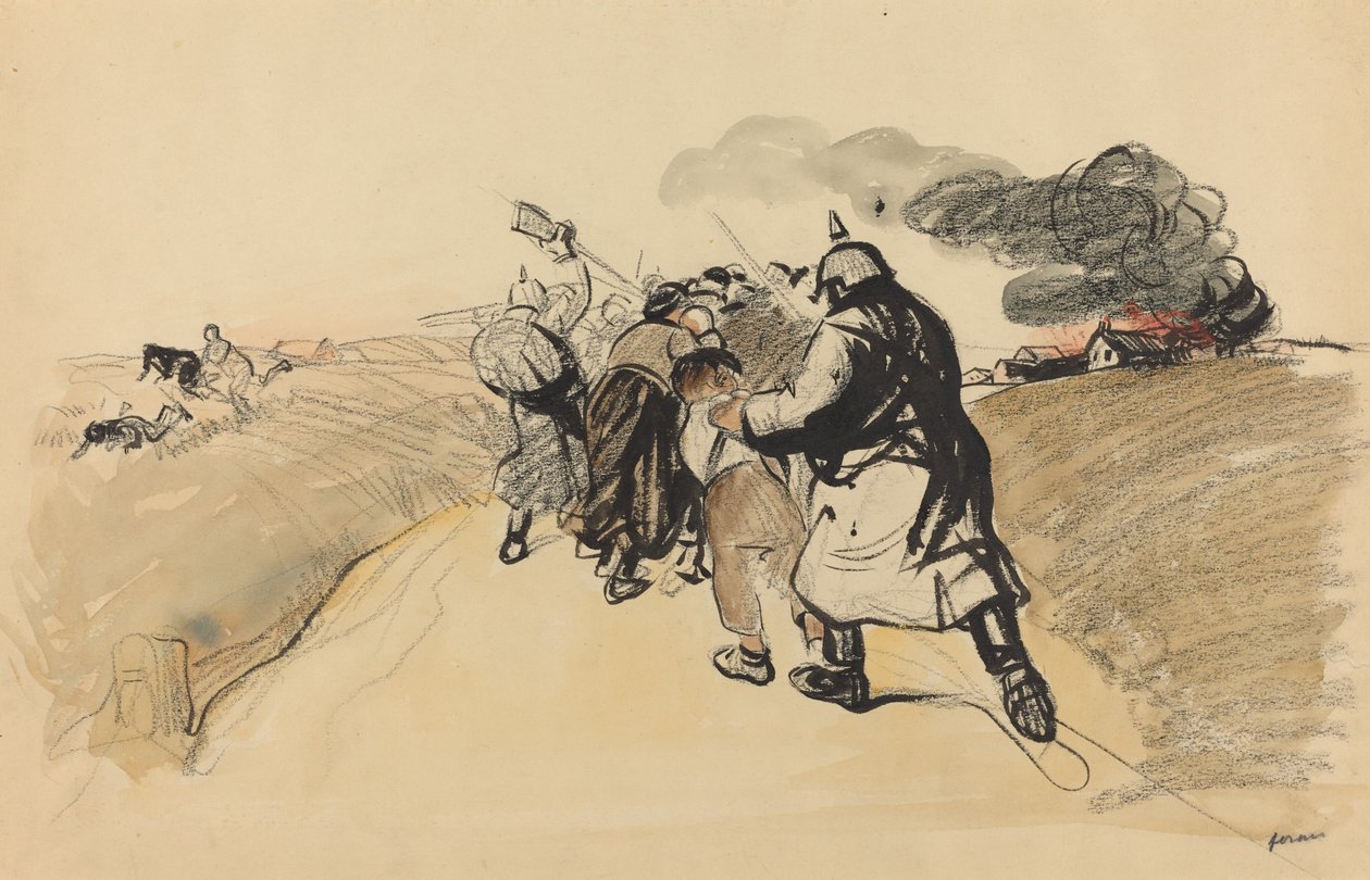 Deutscher Überfall auf ein Dorf von Jean Louis Forain
