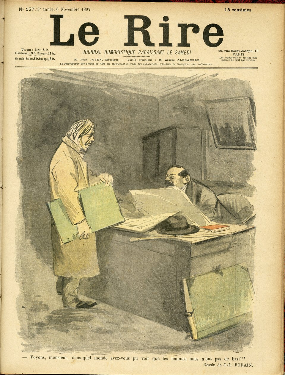 Illustration von Jean-Louis Forain (1852-1931) für das Cover von Le Rire von Jean Louis Forain