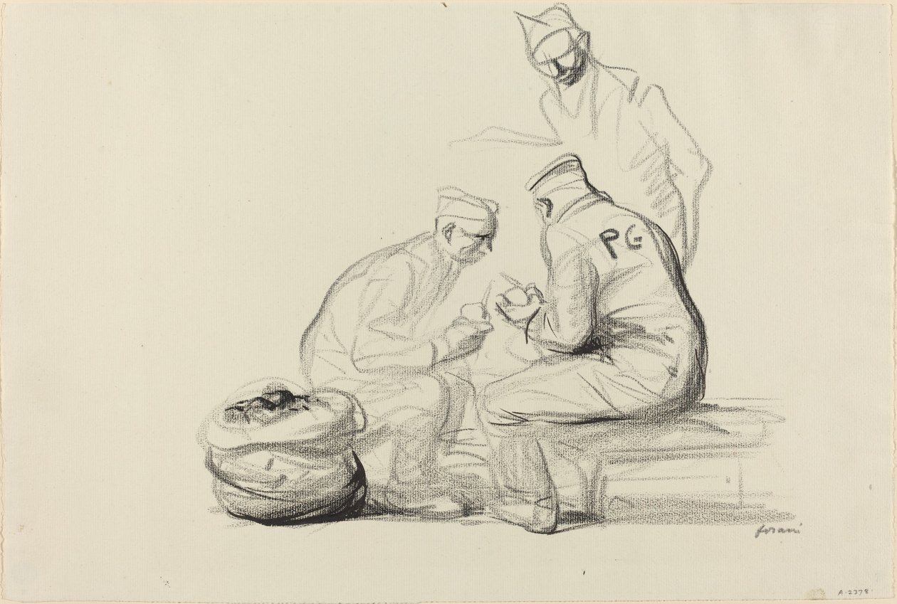 Poilu und deutsche Gefangene von Jean Louis Forain