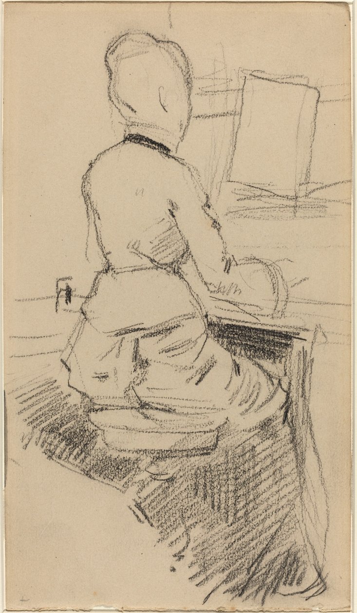 Junge Frau, die an einem Klavier sitzt [recto] von Jean Louis Forain