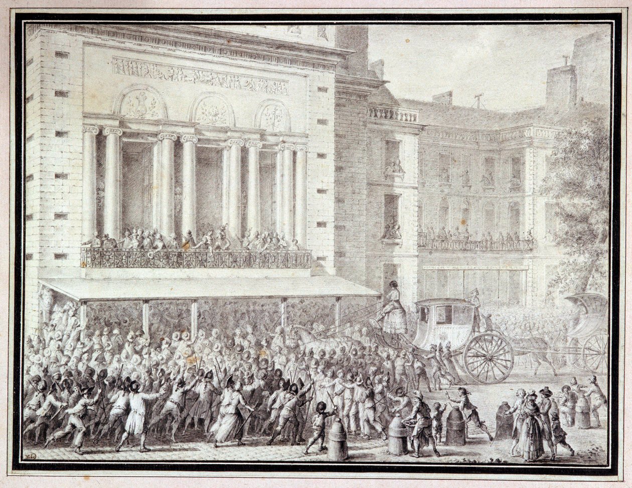 Das Volk schließt die Türen der Oper: 12. Juli von Jean Louis the Younger Prieur