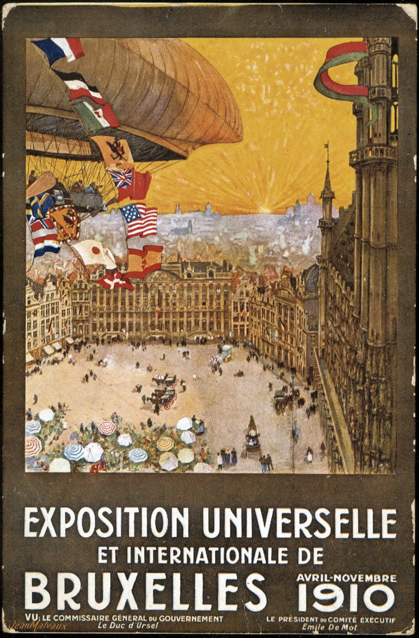 Welt- und Internationale Ausstellung in Brüssel, Plakat von Jean Malvaux. Chromolithographie von Jean Malvaux