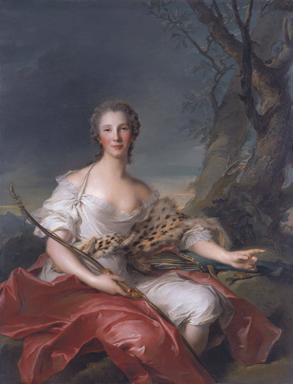 Porträt von Madame Bouret als Diana von Jean Marc Nattier
