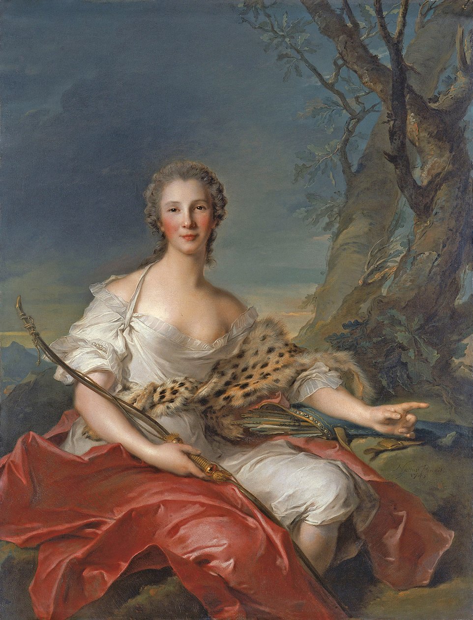 Porträt von Madame Bouret als Diana von Jean Marc Nattier
