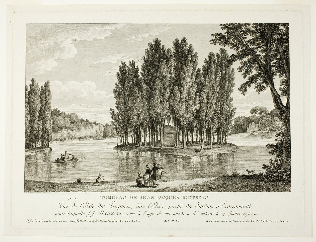Grab von Jean Jacques Rousseau von Jean Michel Moreau