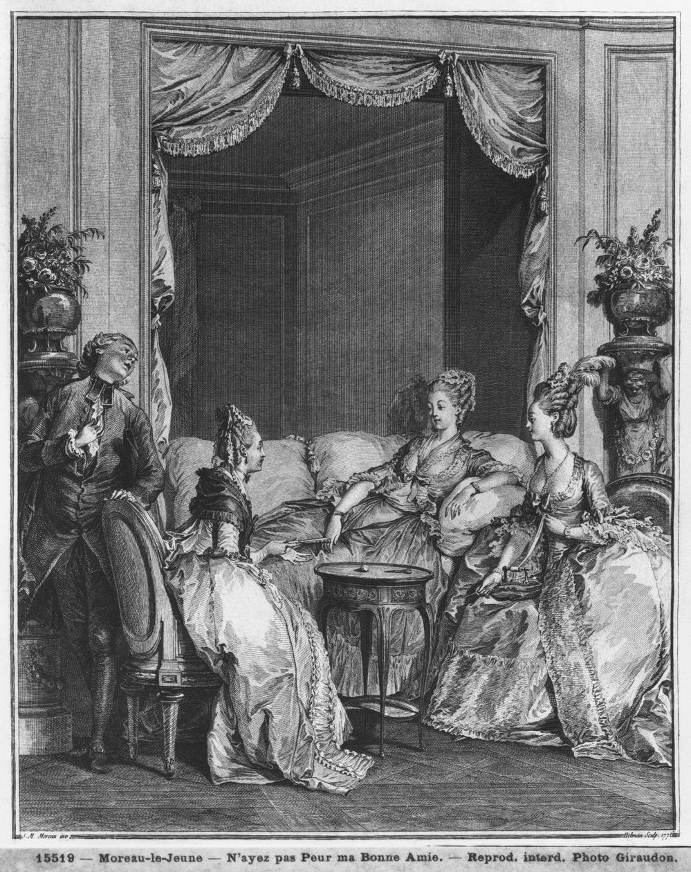 Fürchte dich nicht, mein guter Freund, graviert von Isidore Stanislas Helman, 1776 von Jean Michel the Younger Moreau