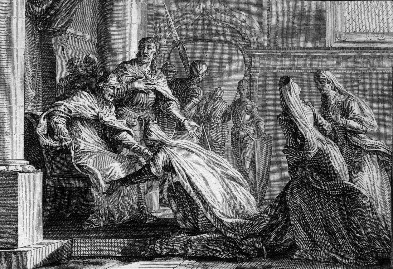 Emma von Frankreich (894-934), Schwester von Hugo dem Großen, verneigt ...