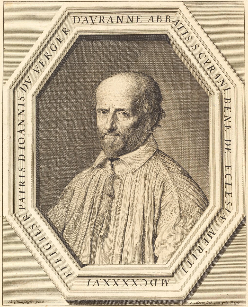 Jean Verger de Hauranne von Jean Morin after Philippe de Champaigne