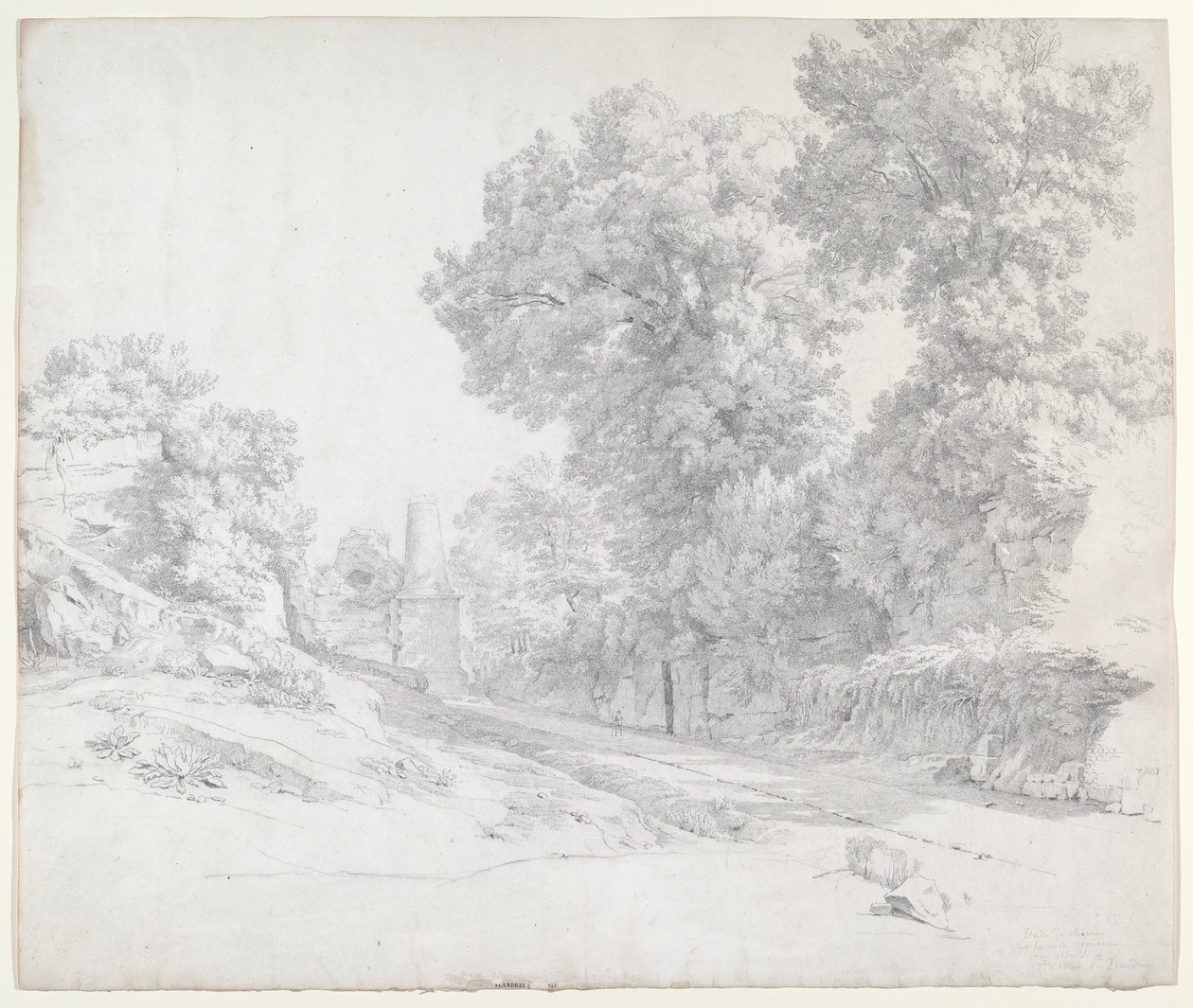 Eichen entlang der Via Appia bei Albano von Jean Paul Flandrin