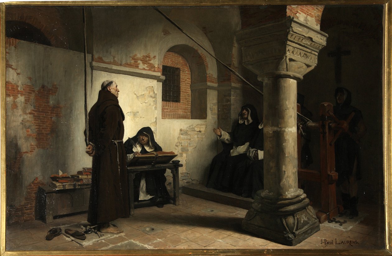 Bernard Delicieux vor dem Inquisitionstribunal, Öl auf Leinwand von Jean Paul Laurens von Jean Paul Laurens