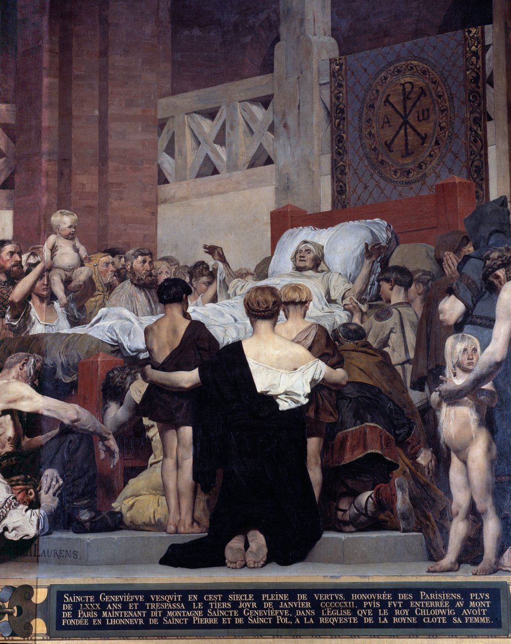 Der Tod der Heiligen Genoveva, Schutzpatronin der Stadt Paris. Wandgemälde von Jean Paul Laurens von Jean Paul Laurens