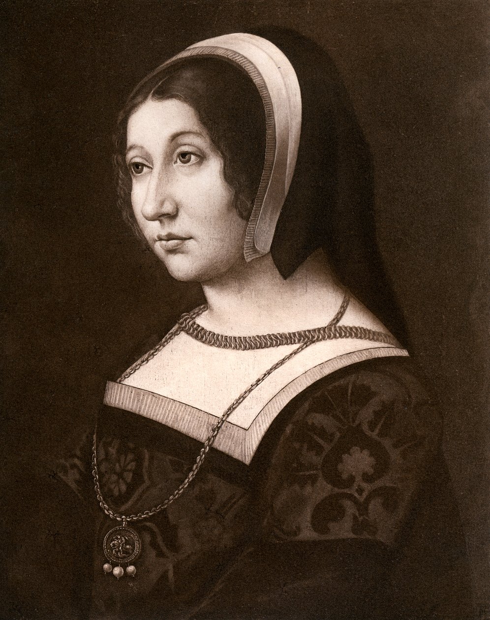 Unbekannte Frau, früher bekannt als Margaret Tudor, um 1520 von Jean Perreal