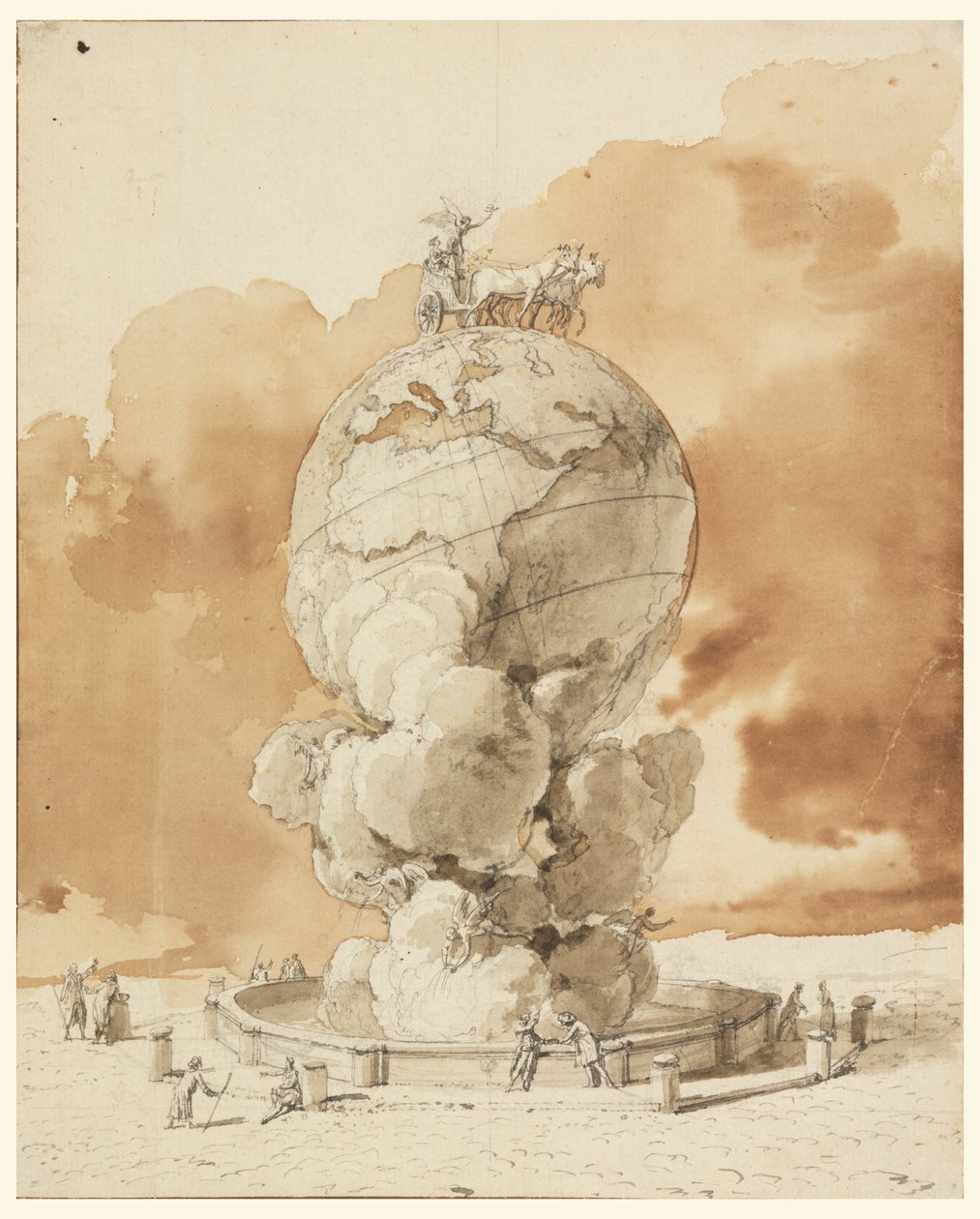 Entwurf für ein öffentliches Denkmal auf einem Pariser Platz von Jean Pierre Louis Laurent Houël