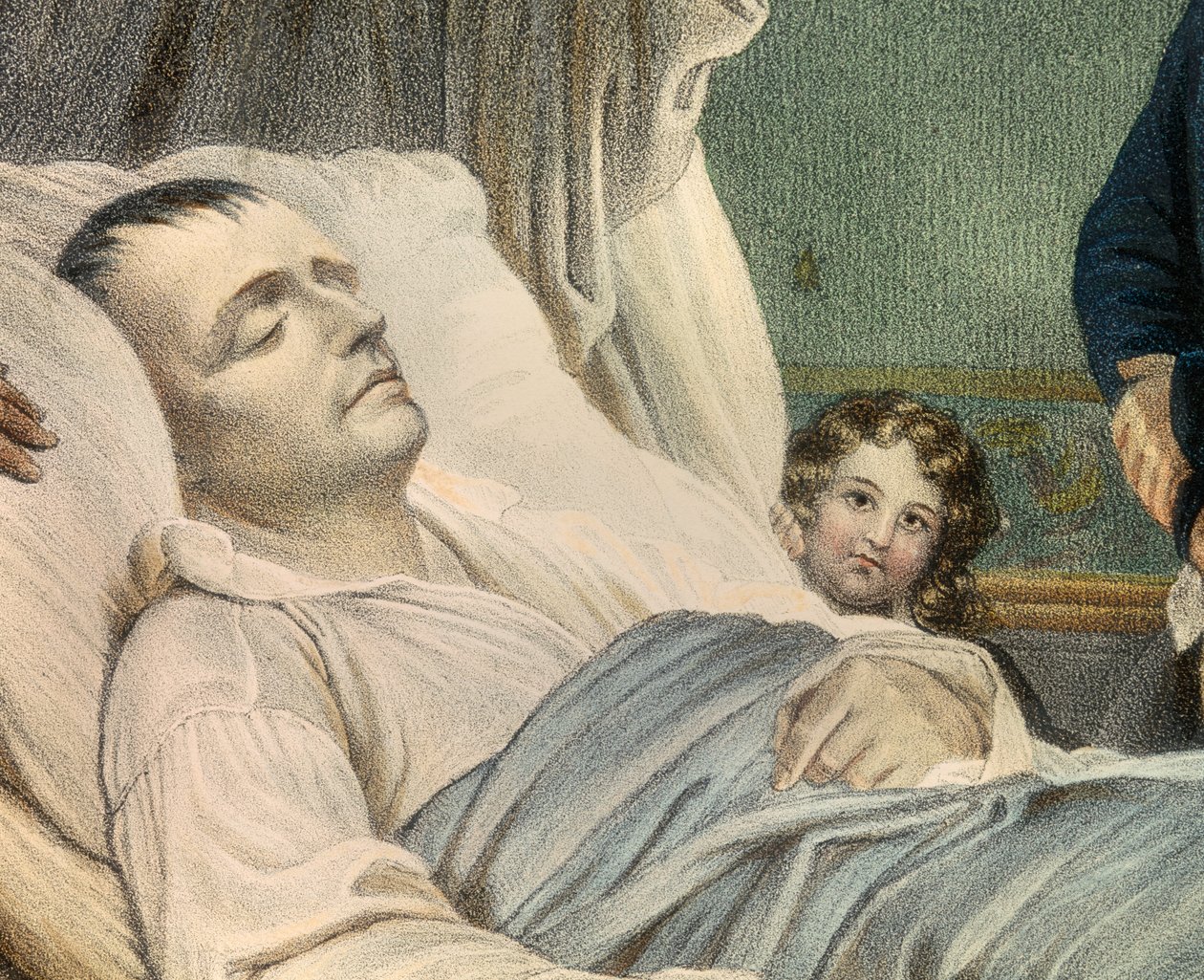 Napoleon auf seinem Sterbebett von Jean Pierre Marie Jazet