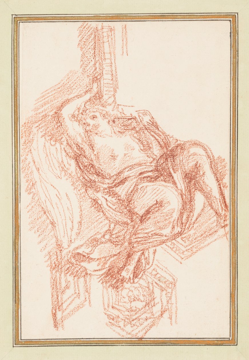 Deckendetail mit geflügelter männlicher Figur von Jean Robert Ango