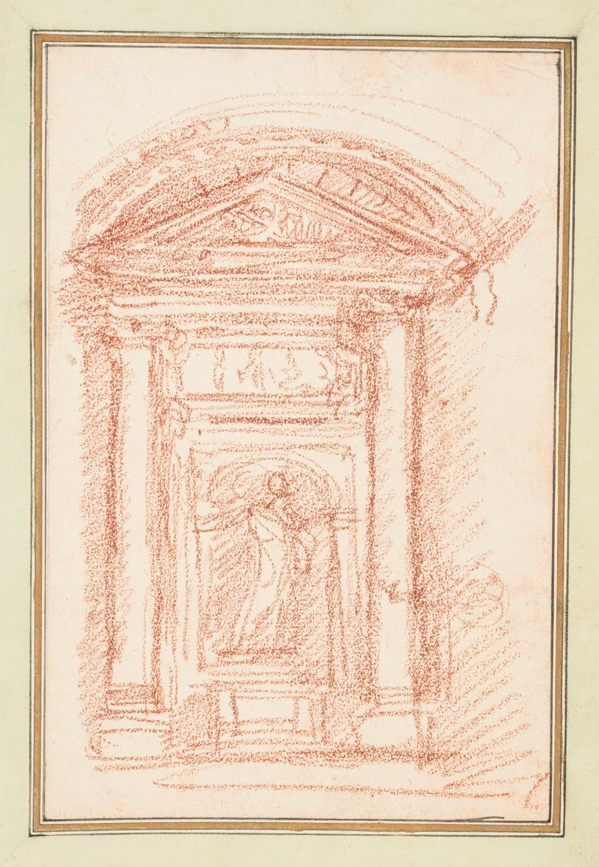 Nische mit Statue von Jean Robert Ango