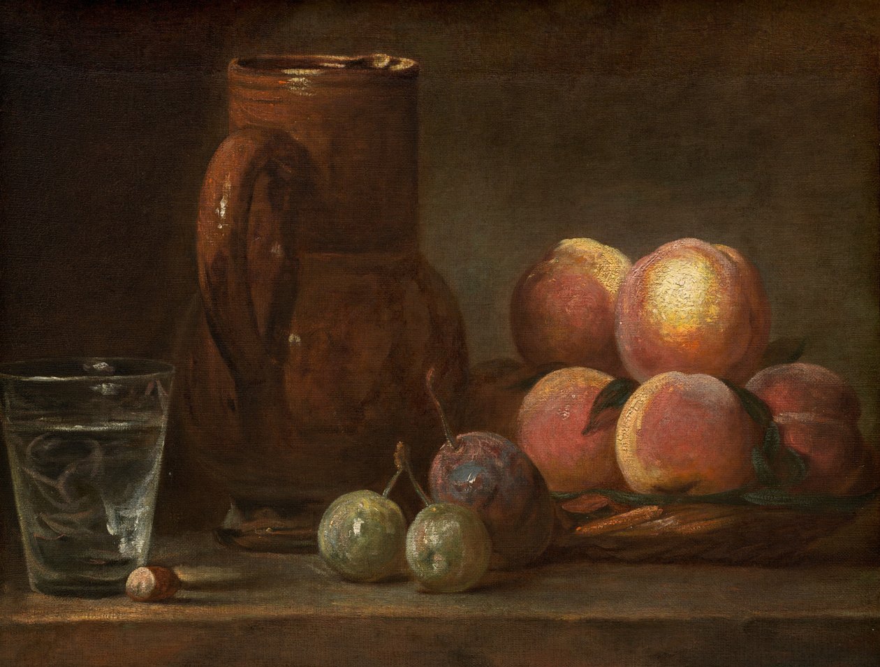 Früchte, Krug und ein Glas, ca. 1726-1728 von Jean Baptiste Simeon Chardin