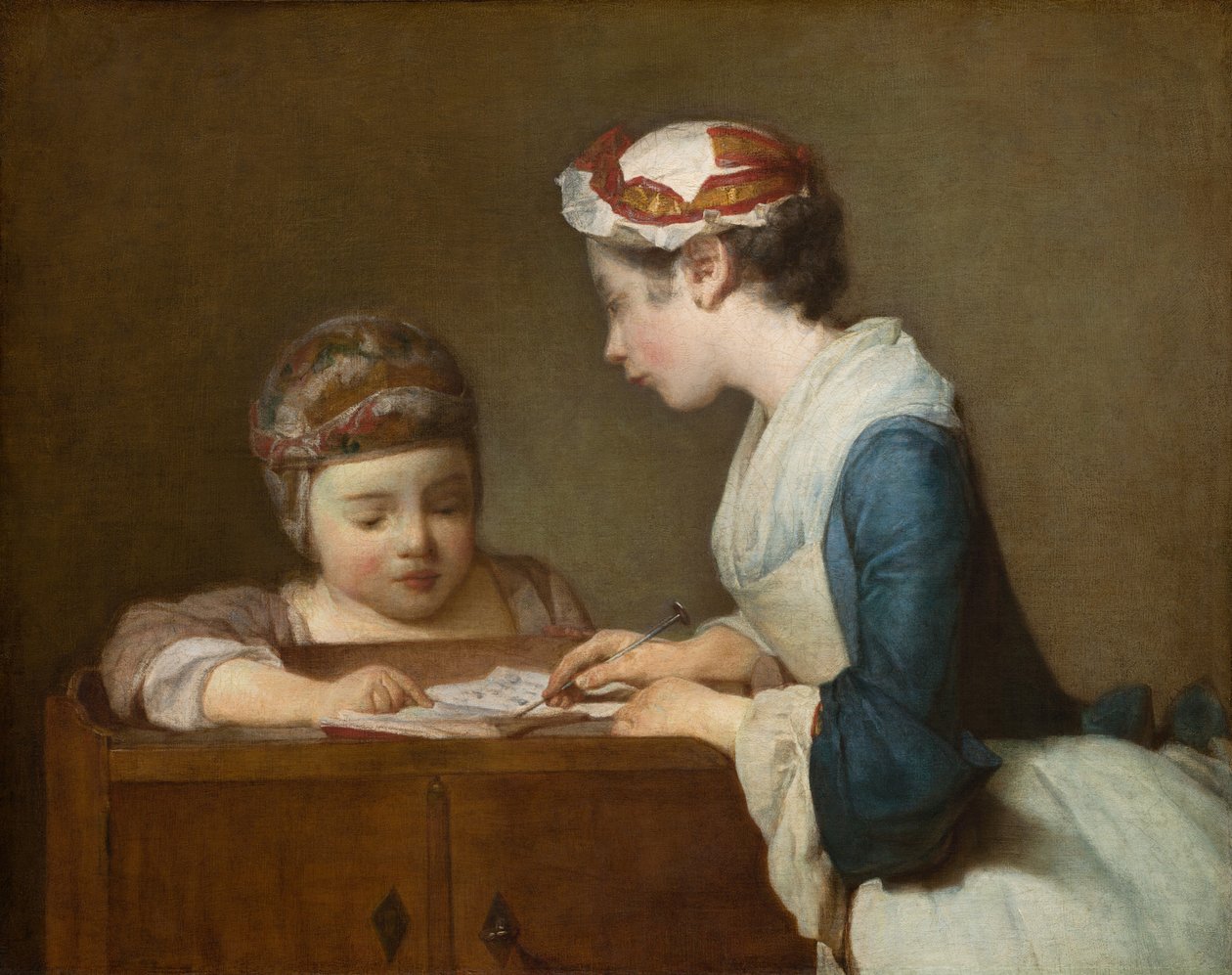 Die kleine Schulmeisterin, nach 1740 von Jean Baptiste Simeon Chardin