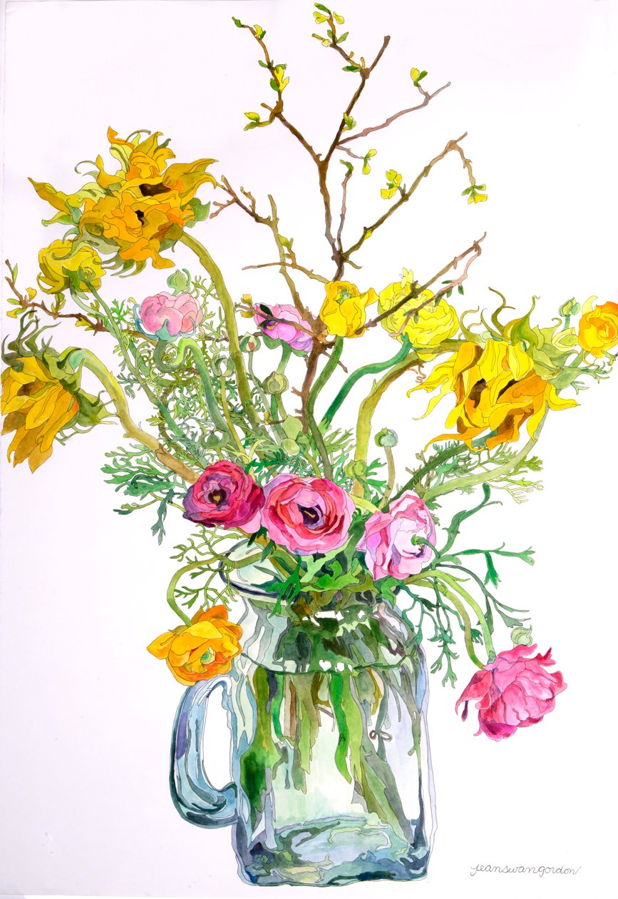 Sonnenblumen Ranunkeln von Jean Swan Gordon