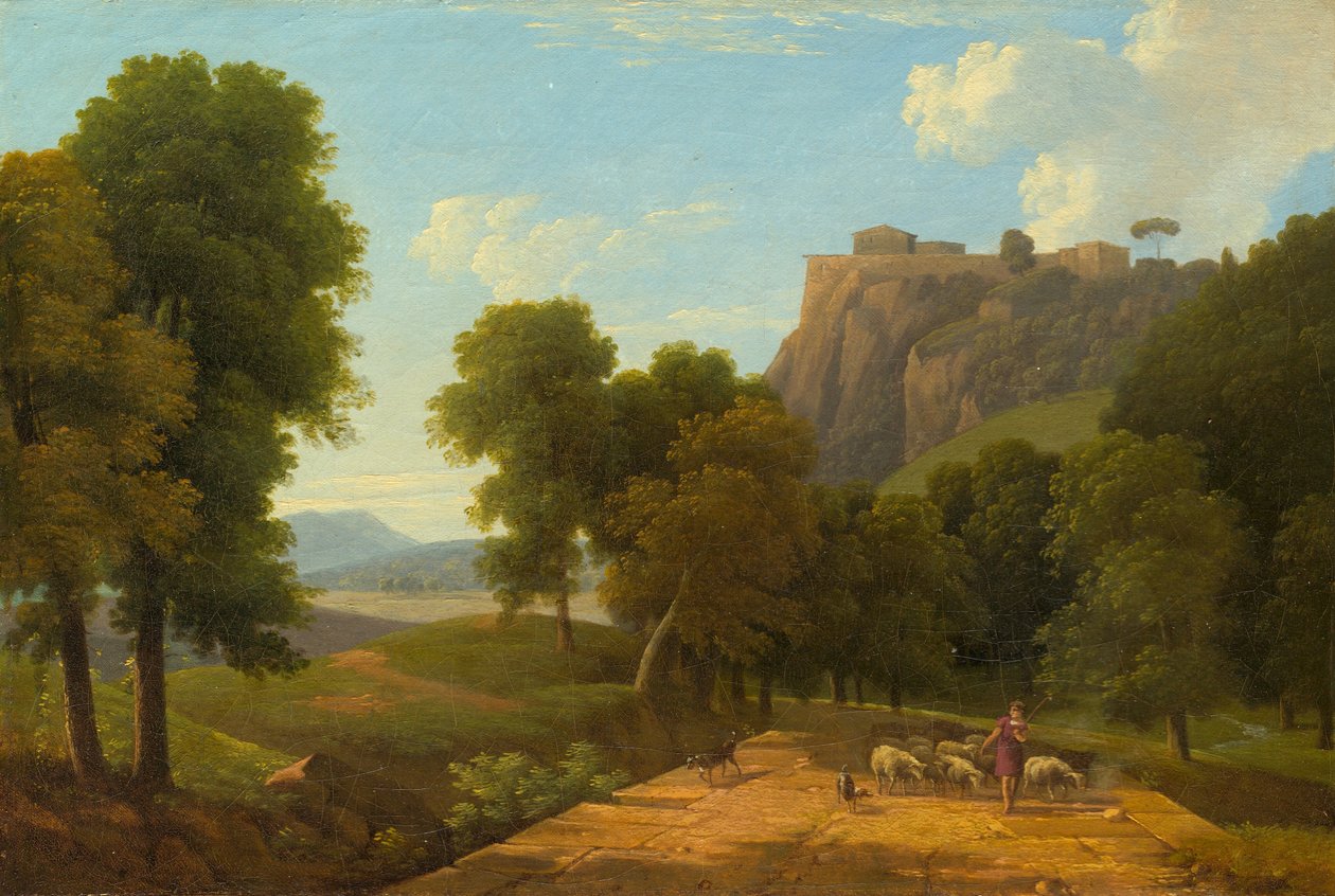Hirte mit seiner Herde von Jean Victor Bertin