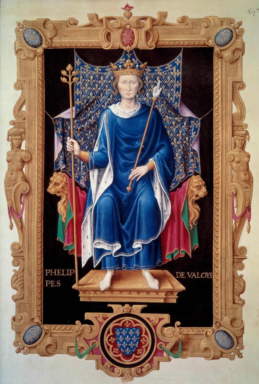 Ganzkörperporträt von König Philipp VI. von Valois (1293-1350) von Jean du Tillet