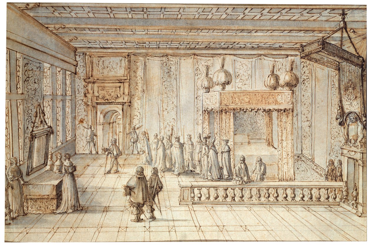 Das Zimmer von König Ludwig XIV. in Versailles, 1654 von Jean le Pautre