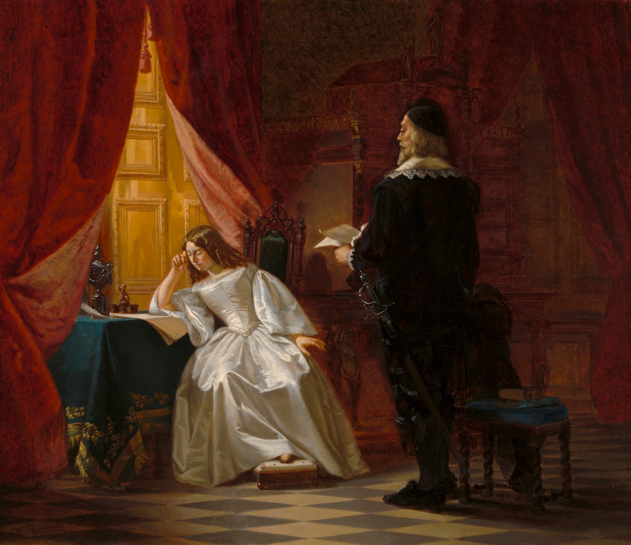 Königin Christina und der Reichskanzler Axel Oxenstierna von Jeanette Möller