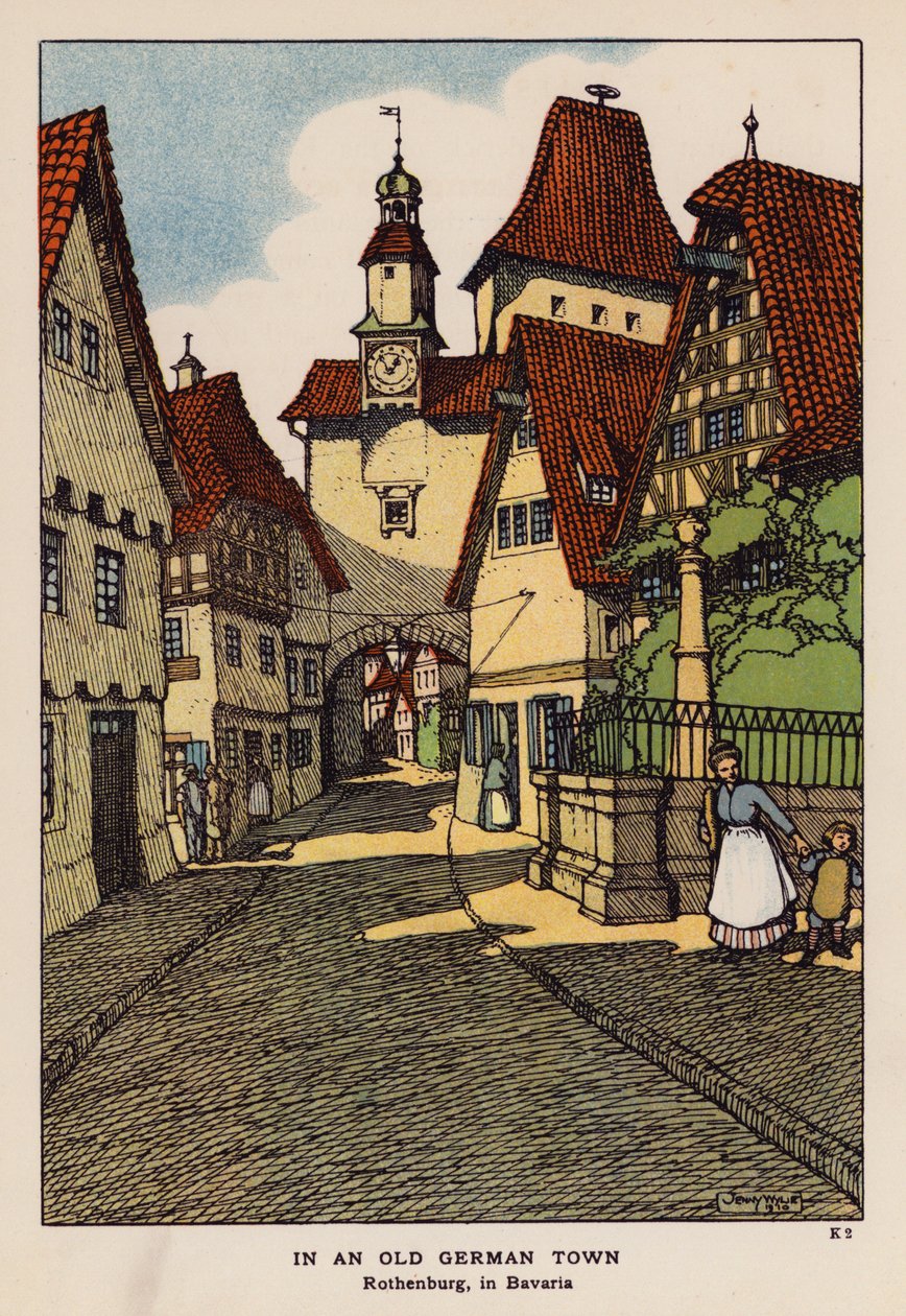 In einer alten deutschen Stadt, Rothenburg, in Bayern von Jenny Wylie