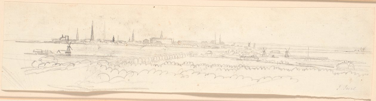 Blick über Kopenhagen von Frederiksberg Hügel. Hintergrundstudie für Porträt von Friedrich VI. als Kronprinz von Jens Juel