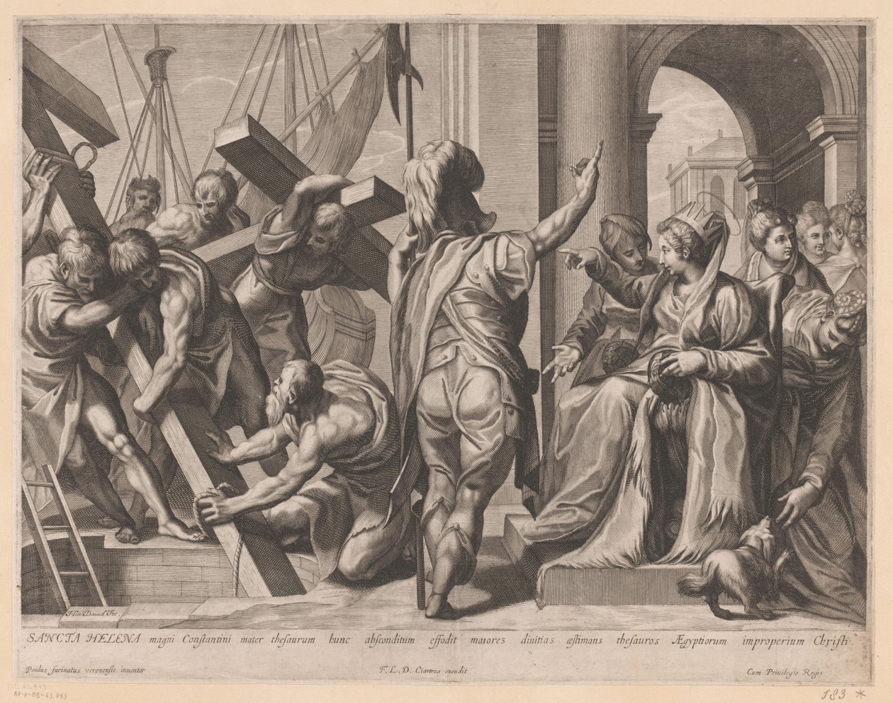 Hl. Helena und die Ausgrabung der drei Kreuze von Golgatha von Jerôme David