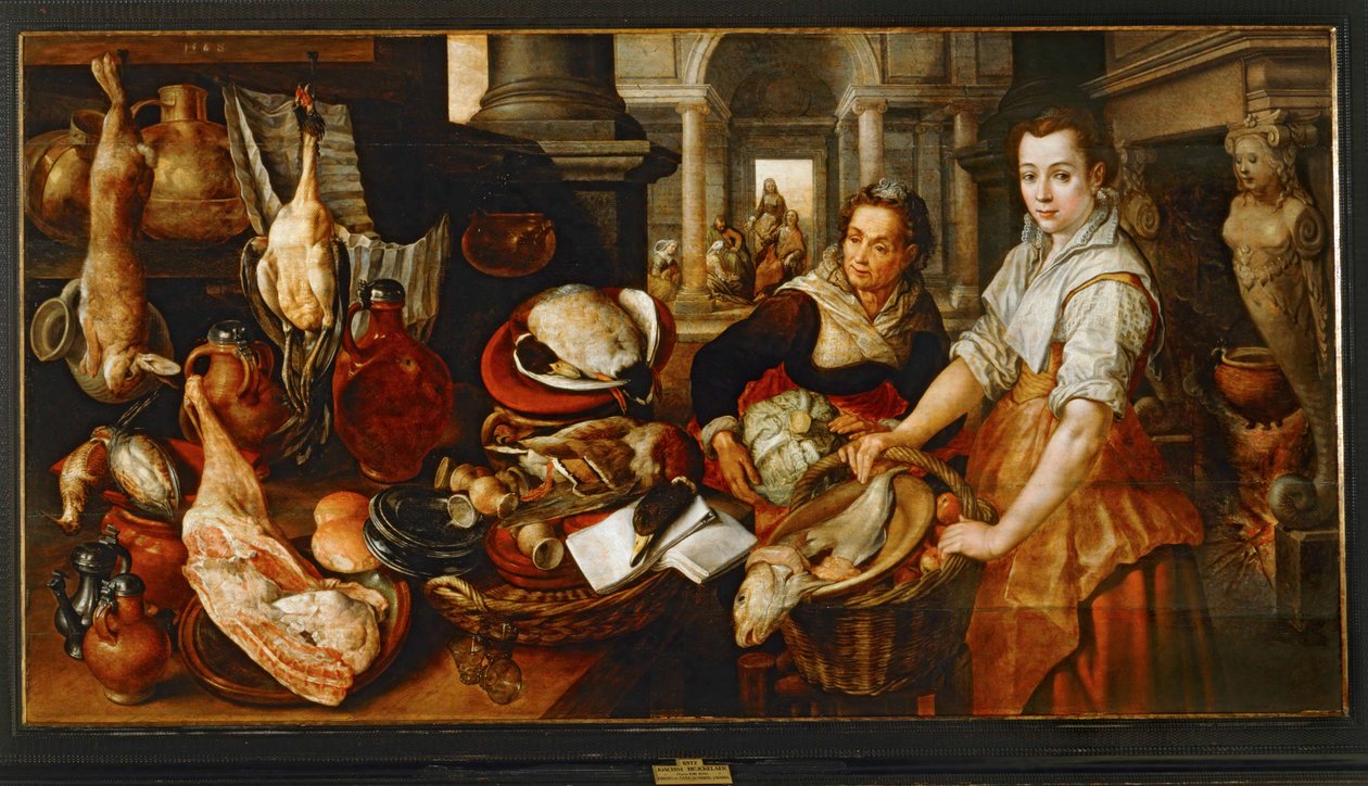 Jesus Christus im Haus von Martha und Maria von Joachim Bueckelaer