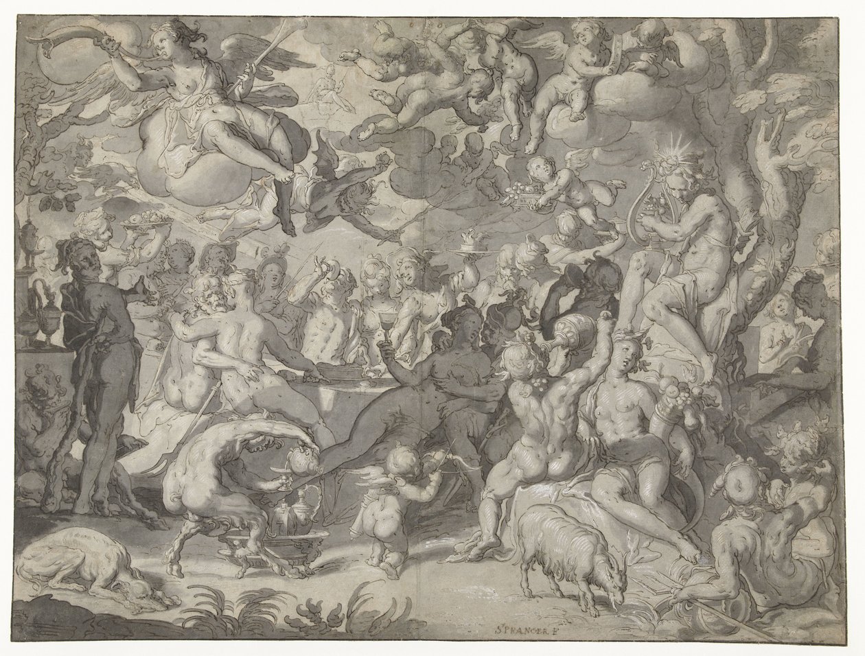 Hochzeit von Peleus und Thetis von Joachim Wtewael or Utewael