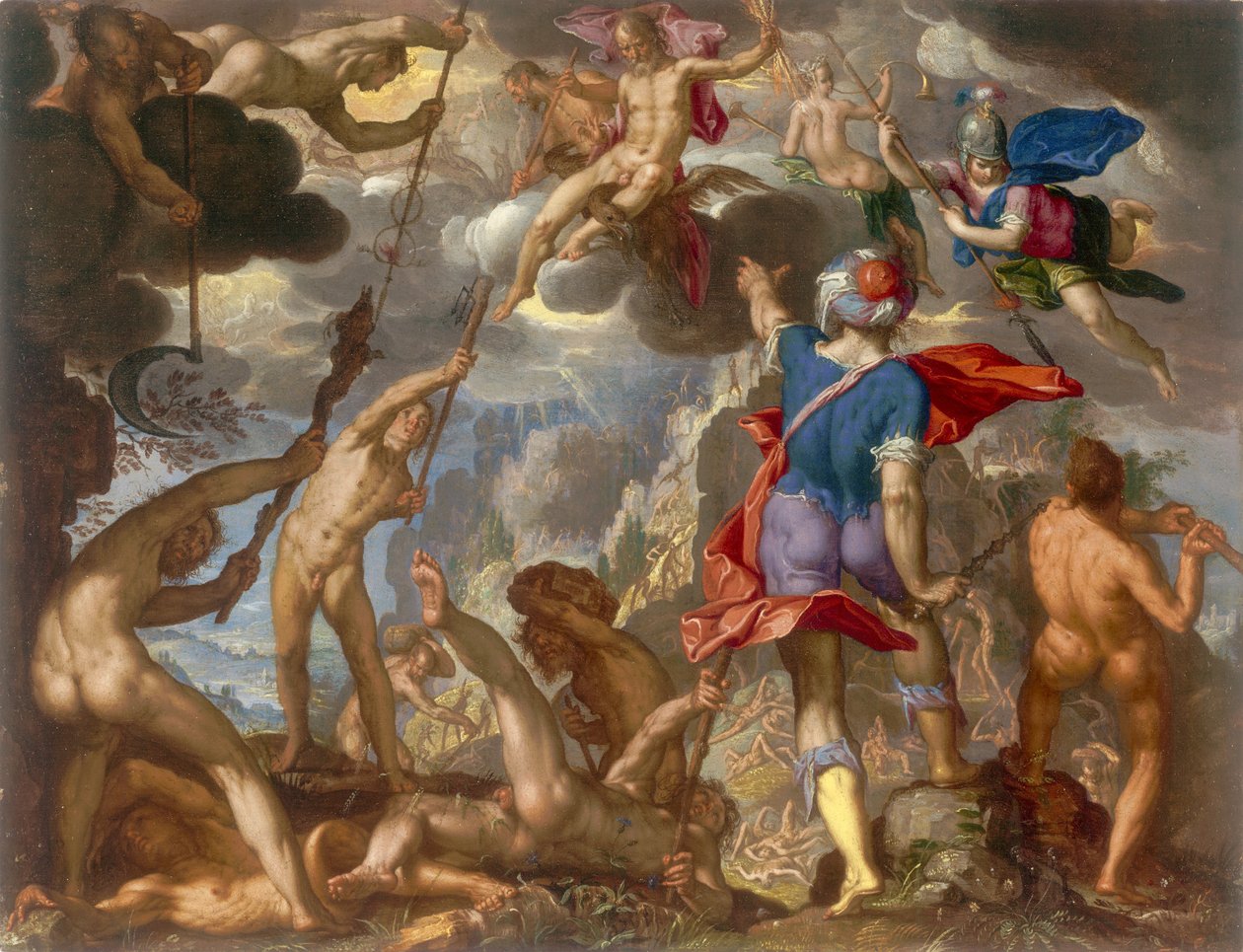 Die Schlacht zwischen den Göttern und den Giganten von Joachim Wtewael or Utewael