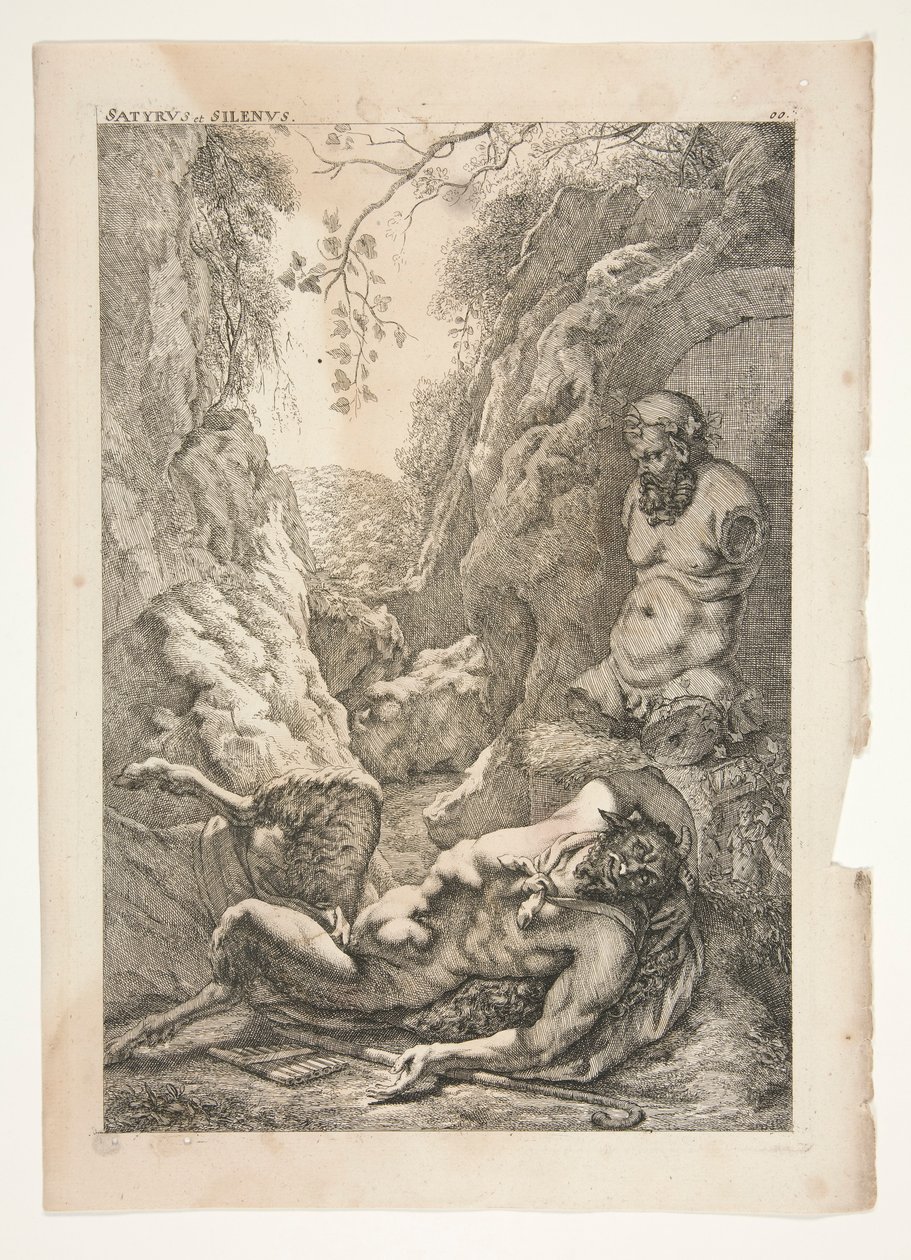 Satyr und Silenos, aus Sculpturae Veteris Admirata von Joachim von Sandrart