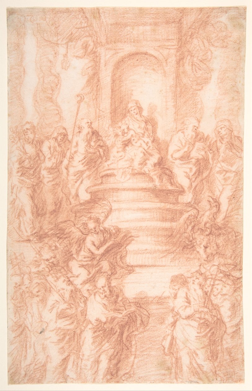 Die heilige Sippe (Madonna mit Kind und dem heiligen Johannes) mit ...