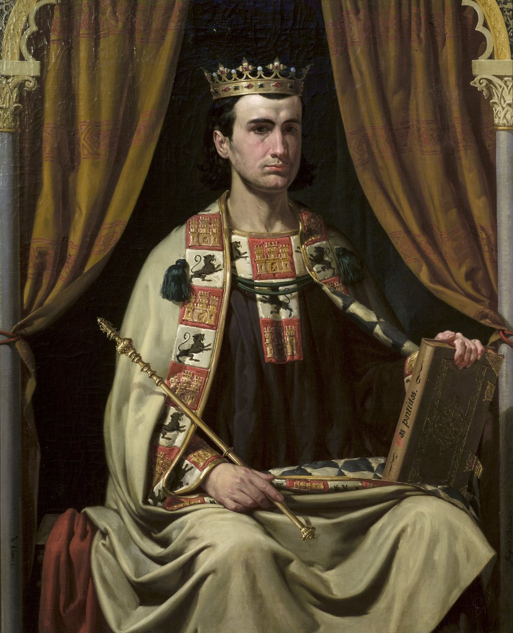 Porträt von Alfons X. (1221-1284), König von Kastilien von Joachin Dominguez Becquer