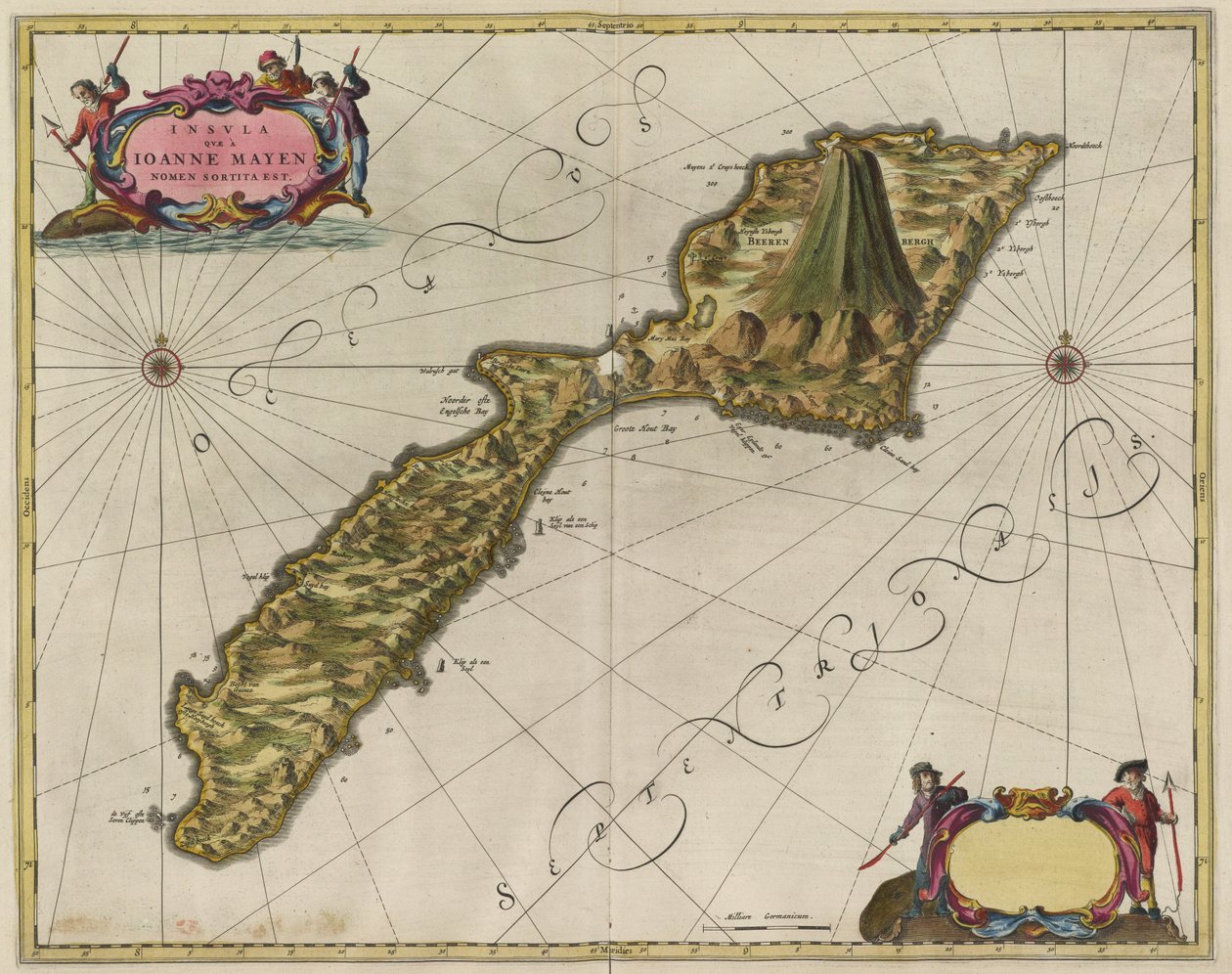 Insel, die den Namen Jan Mayen erhielt von Joan Blaeu