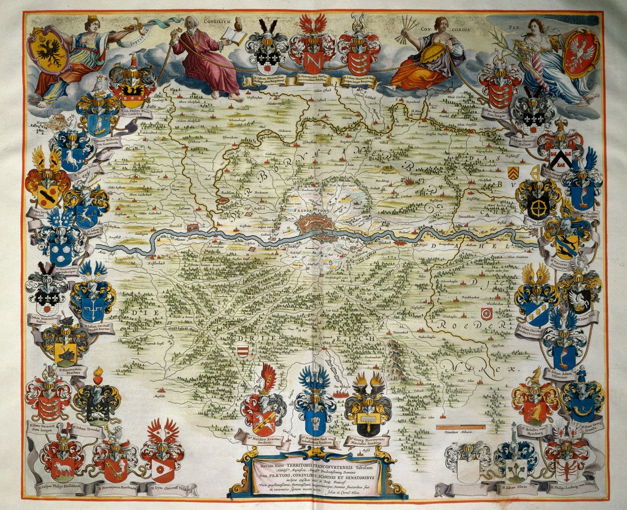 Frankfurt und sein Gebiet, Band III, Atlas Maior, von Joan Blaeu (1596-1673), Kupferstich, Amsterdam von Joan Blaeu