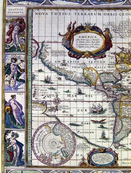 Die vier Elemente: Feuer, Luft, Wasser und Erde von Joan Blaeu